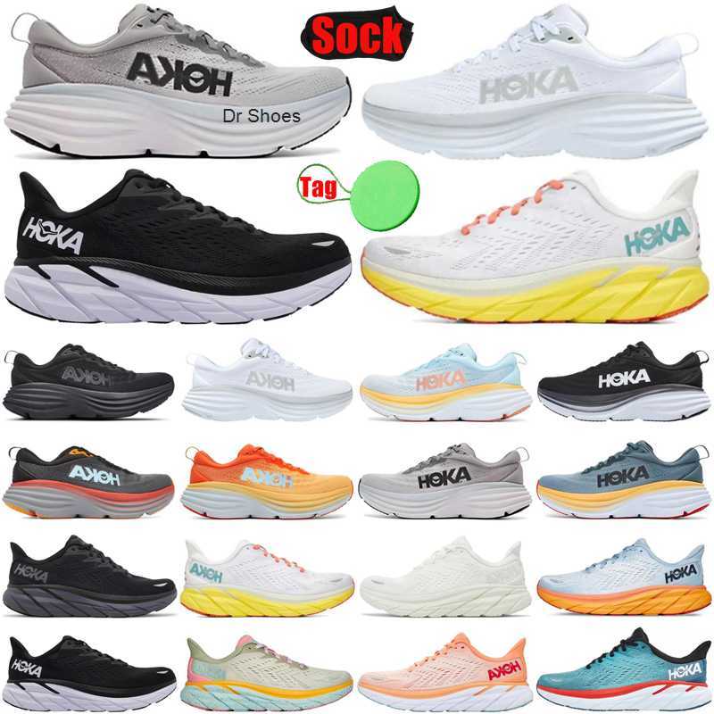 

hoka hokas one bondi clifton 8 shoes running for mens womens shoe Black trainers sneakers top, #4 summer song
