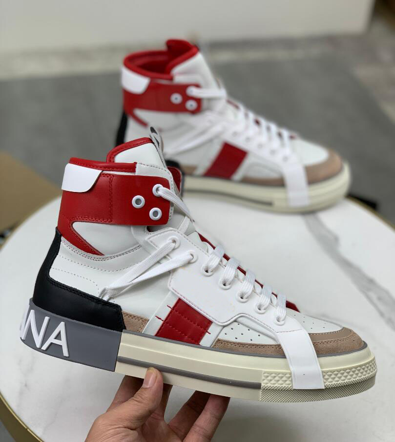 

Luxurious Brand Custom 2.zero Sneakers Shoes With Contrasting Details Mixed-material Calfskin Leather Men Skateboard Walking -46, 66