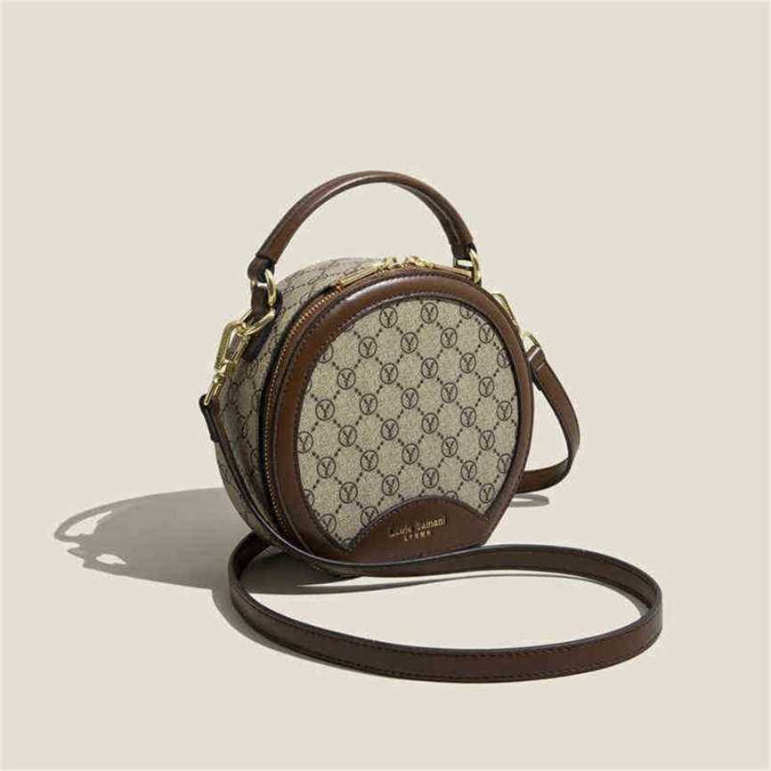 

handbag 2023 Fashion women's bag leather quality Handbag Texture old flower shoulder diagonal niche light luxury portable women's Bag, Creamy-white