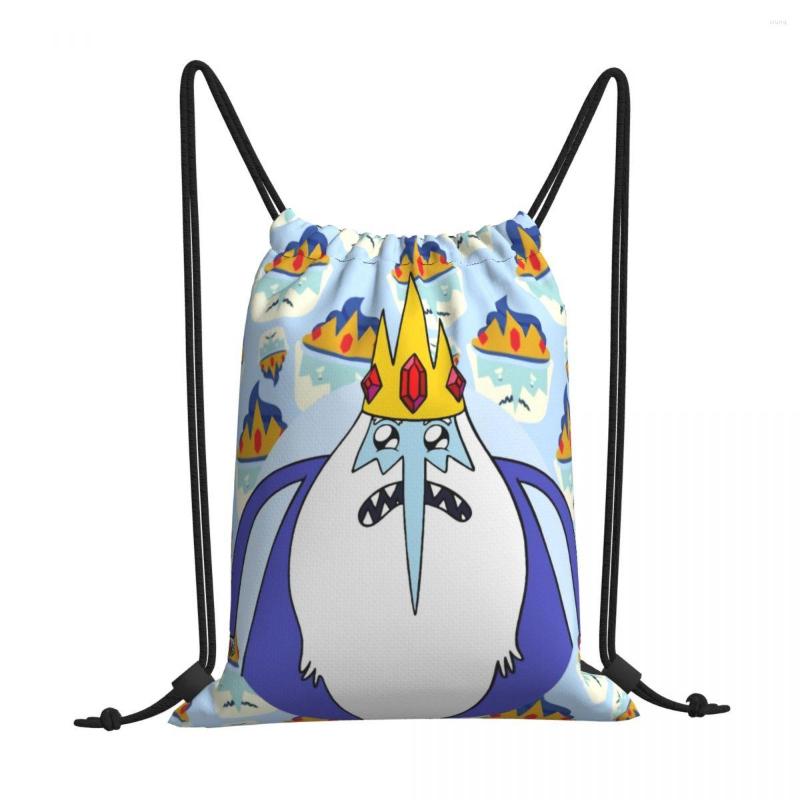 

Shopping Bags Ice King Finn Jake TV Drawstring Sports Unisex Waterproof Storage Organize Bundle Pocket Rope Bag, White
