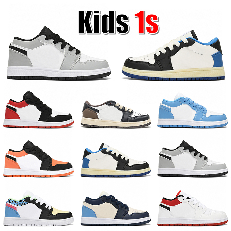 

Jumpman 1 Kids Shoes Basketball Sneakers 1s Youth Infants Baby Cactus Jack Fragment Light Smoke Grey Dark Mocha Unc Obsidian Boys Girls Trainers Children Size 24-35