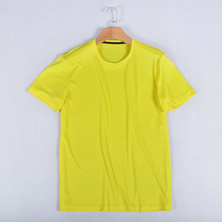 

Motorcycle Apparel 2223 Sports Fast Drying T-Shirt Round Neck Solid Short Sleeve Grey And Yellow