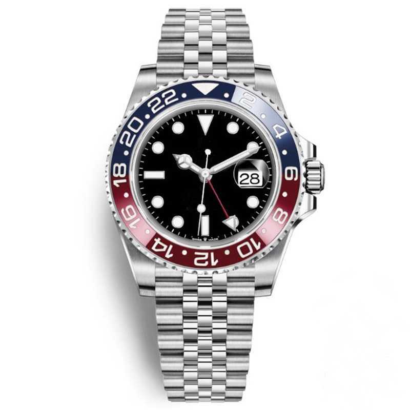 

Luxury Watch Mens Wristwatch Blue Red Ceramic Bezel Stainless Steel Pepsi Automatic Movement Limited Jubilee Master Montre Femme zc