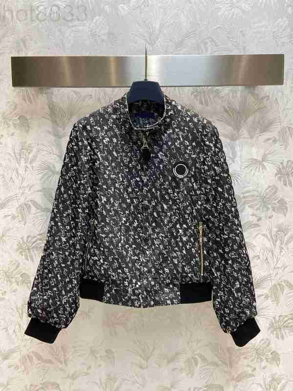 

Women' Jackets Designer 2023 Women Spring Stand Collar Badge Coat Zip Up Long Sleeve Casual Black Fashion Jacket QKWW, Paths