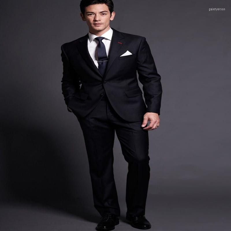 

Men's Suits 2023 Selling Notch Lapel Men's Black 2 Pieces Slim Fit Custom Made Handsome Bridegroom Wedding Wear Blazer Skinny, Picture shown