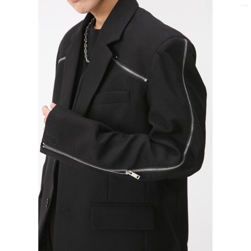 

Men's Suits 2023 Spring Men's Casual Suit Shoulder Pad Jacket Korean Personality Trend Blazer, Black