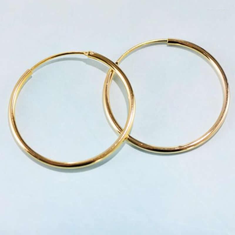 

Hoop Earrings Pure S925 Silver Women Smooth Big Circle