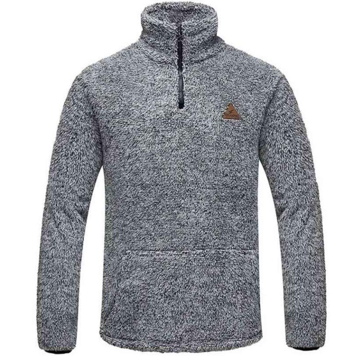 

Men Fleece Faux Fur Sweatshirt Casual Hoodie Mens Warm Streetwear Pullover Tops Stand Collar Zipper Sweatshirts Male Clothing 21082619270, Coffee