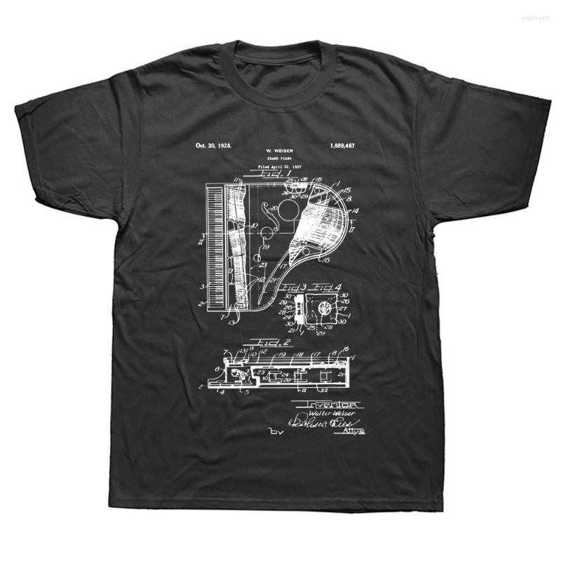 

Men's T Shirts Funny Grand Piano Patent Graphic Cotton Streetwear Short Sleeve Birthday Gifts Summer Style T-shirt Mens Clothing, White