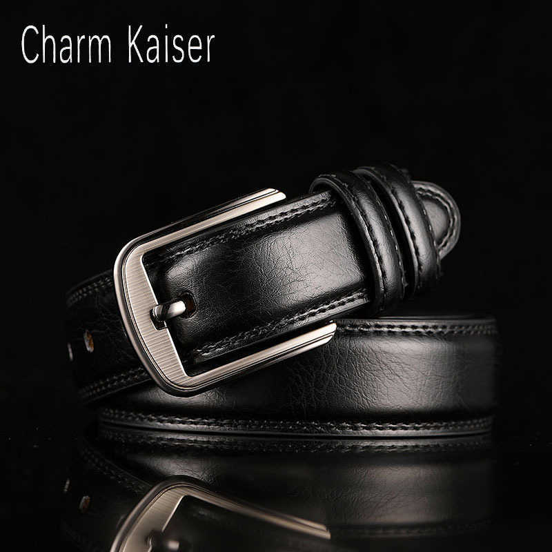 

Leather Waist Chain Belt for Men and Women - Stylish Needle Buckle, Brown, Middle-aged, and Youth Fashion Accessory for Casual Wear, Black