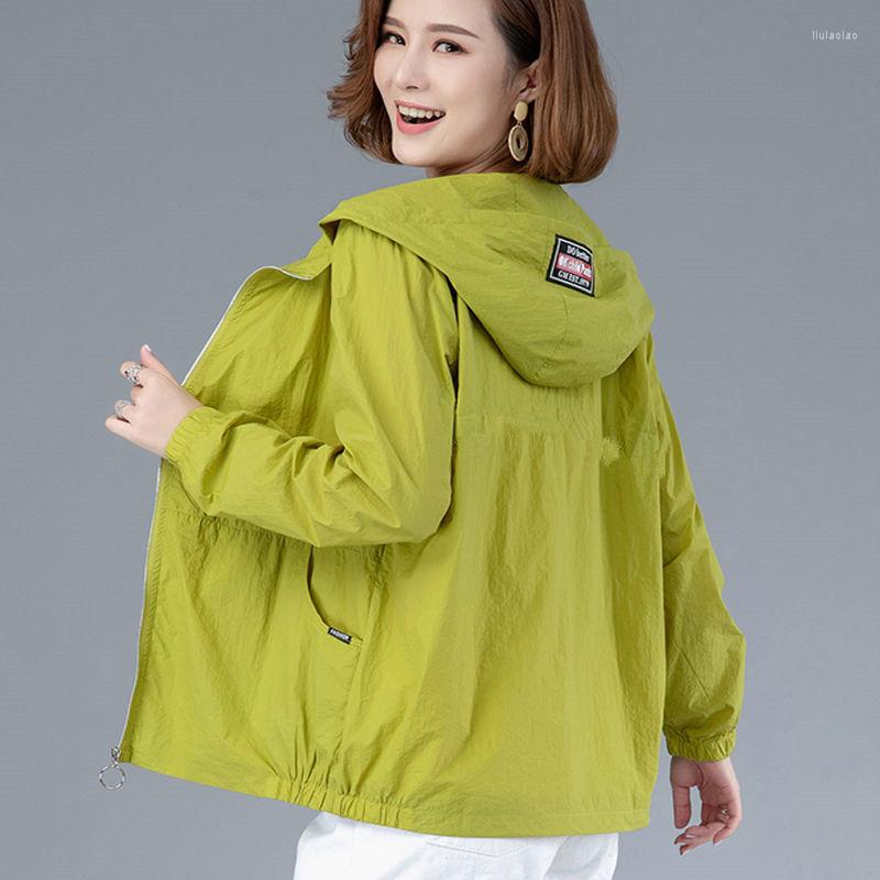 

Women's Jackets Summer Women Sun Protection Clothing Fashion 2023 Korean Loose Hooded Thin Short Coat Casual Anti-UV Jacket Female Top, Red