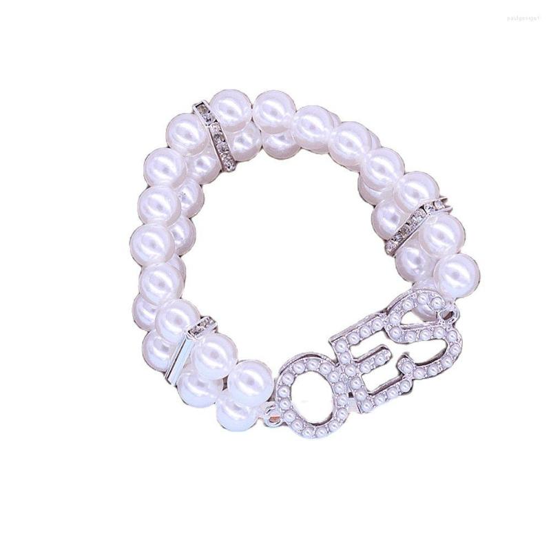

Strand Elastic Adjust Size Two Rows Imitation Pearl Past Masonic College Greek Club Society Order Of The Eastern OES Bracelet