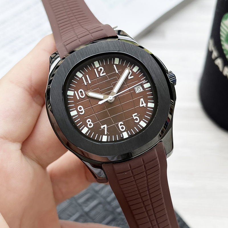 

13 Styles Mens luxury watch Black Case AAA watches automatic movement brown rubber strap PP watch Glide sooth second hand sapphire glass wristwatches, Only make watch waterproof