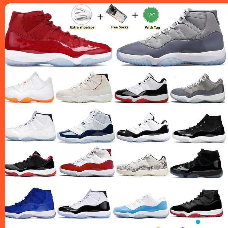 

11 Men Jumpman Basketball Shoes 11S Cool Grey Sneakers University Low Legend Citrus Blue white Bred Concord 45 space jam Gamma Sports, With original box