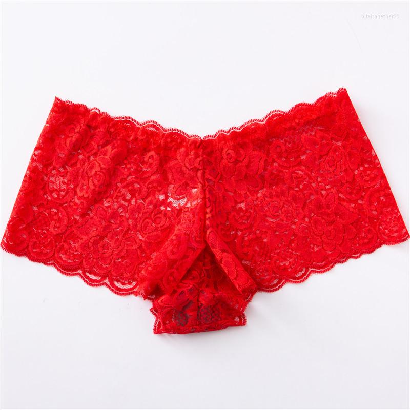 

Women's Panties Underwear Women's Sexy Lace Breathable Traceless Mid-waist Transparent Hollow Boxers