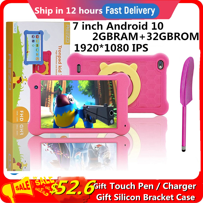 

7 INCH Gift Kid Tablet PC TK701 Android 10 RAM 2GB 32G ROM WIFI Dual Camera Quad-Core 1920*1080 IPS Screen, Black