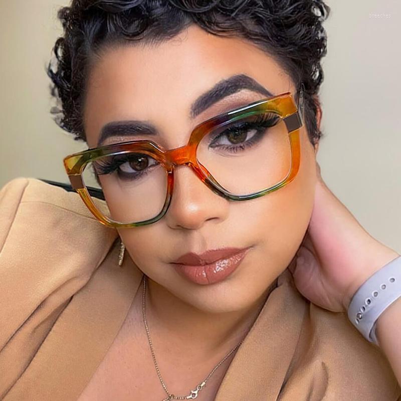 

Sunglasses Frames Oversized Glasses For Women Fashion Square Blue Light Blocking Retro Clear Lens Eyeglasses Female Computer Eyewear