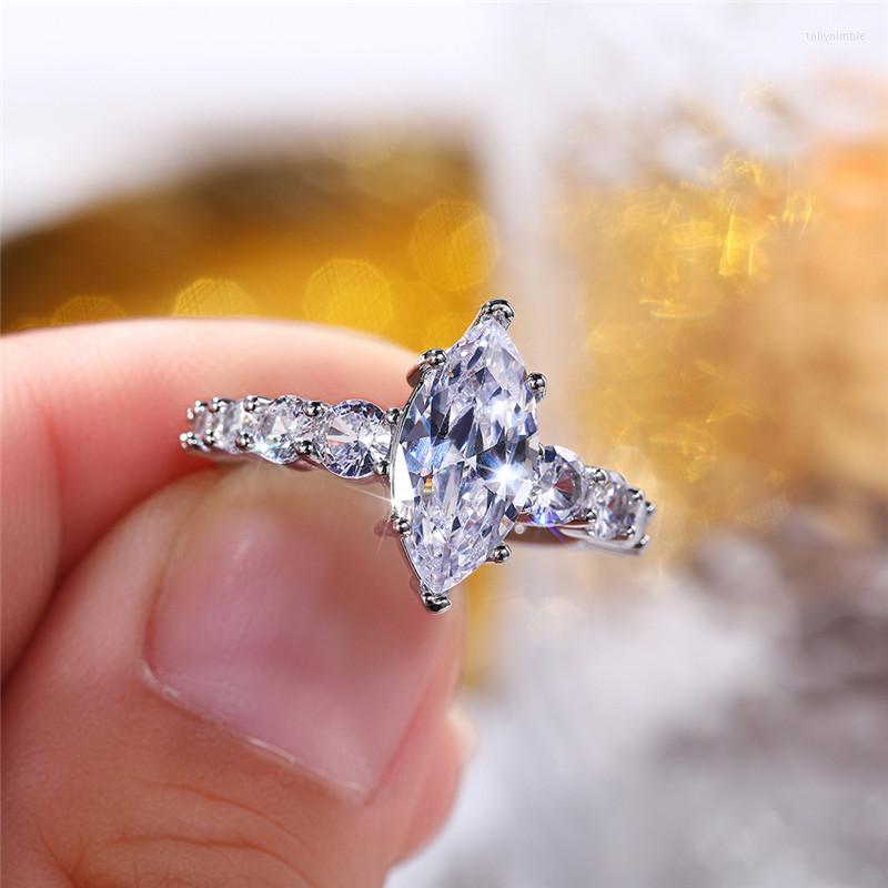 

Wedding Rings CAOSHI Dazzling Crystal Bridal Trendy Modern Female Delicate Promise Ring High-quality Accessories Fancy Jewelry