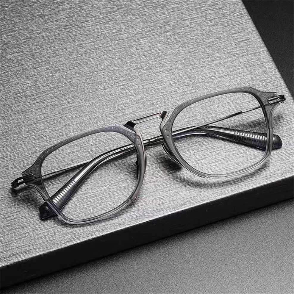 

Sunglasses 2023 new DTX413 manual optical pure titanium square plate tortoiseshell flat myopia eyeglass frame