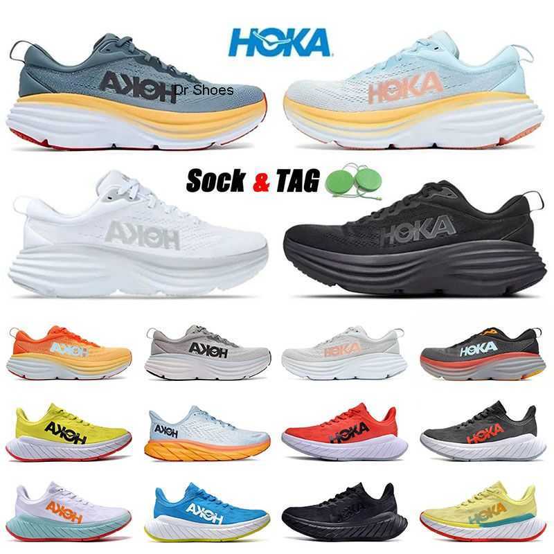 

Hoka Hokas One Bondi 8 Running Shoes Mens Womens Black White Grey Walk Trainers Movement Clifton 8s Free People Golden Coast Floral x2 Blue, 01