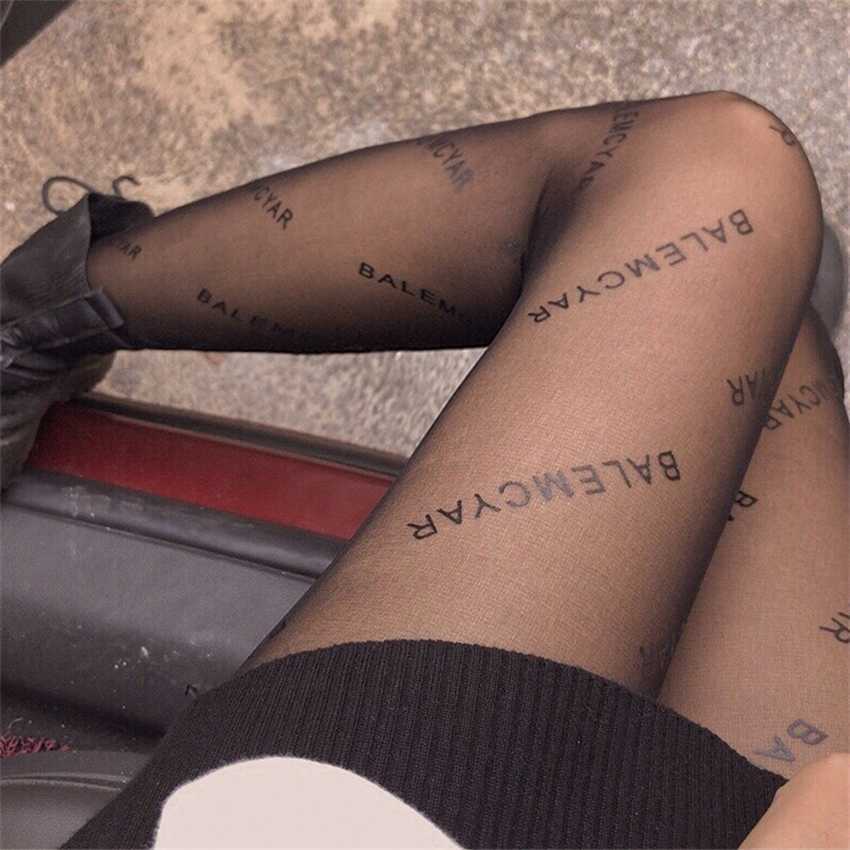 

Black silk stockings women's thin section arbitrary cut pantyhose anti hook screen red Paris letter aristocratic family, Love black