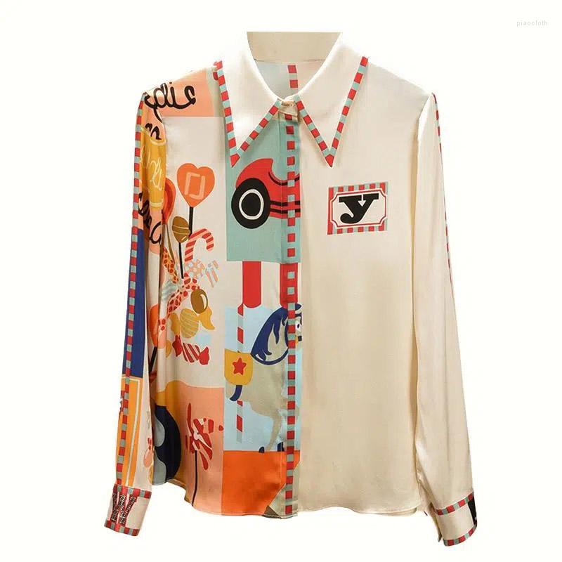 

Women's Blouses Lazy Shirt 2023 Spring Summer Fashion Feeling Retro Chiffon Temperament Women's Female Top Printing Women Y107, Picture color