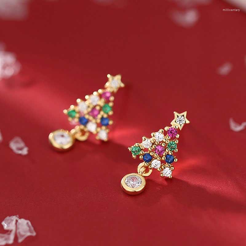 

Dangle Earrings Women's Christmas Tree Star Crystal Ear Stud Drop Women Jewelry Gift