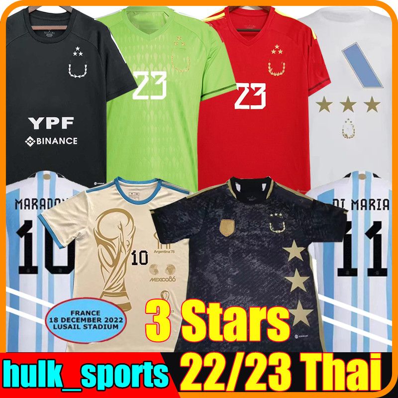 

3 Stars 22/23 Argentina Soccer Jerseys Signed version 3-Time champions J.ALVAREZ DI MARIA Football Shirts 2023 DYBALA LO CELSO MARADONA KUN AGUERO DE PAUL Men Kids kit, 22-23 goalkeeper