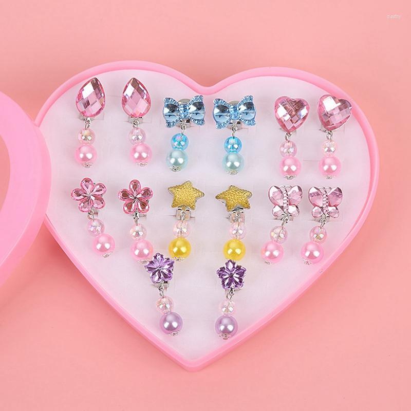 

Dangle Earrings 3/7Pairs Children Rings Korean Style Kids Ear Clip Lovely Cartoon Animal Baby No Piercing Earring Ring For Girls