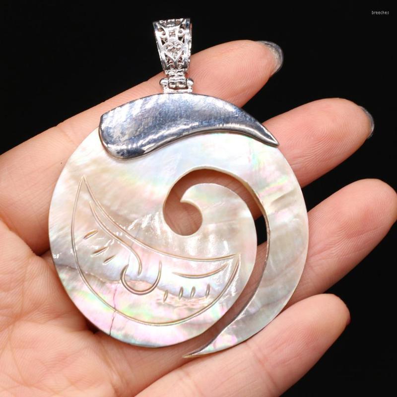 

Pendant Necklaces 1pcs Natural Round Charm For Earrings Necklace Jewelry Making Women Trendy Gift Size 45x45mm 50x50mm