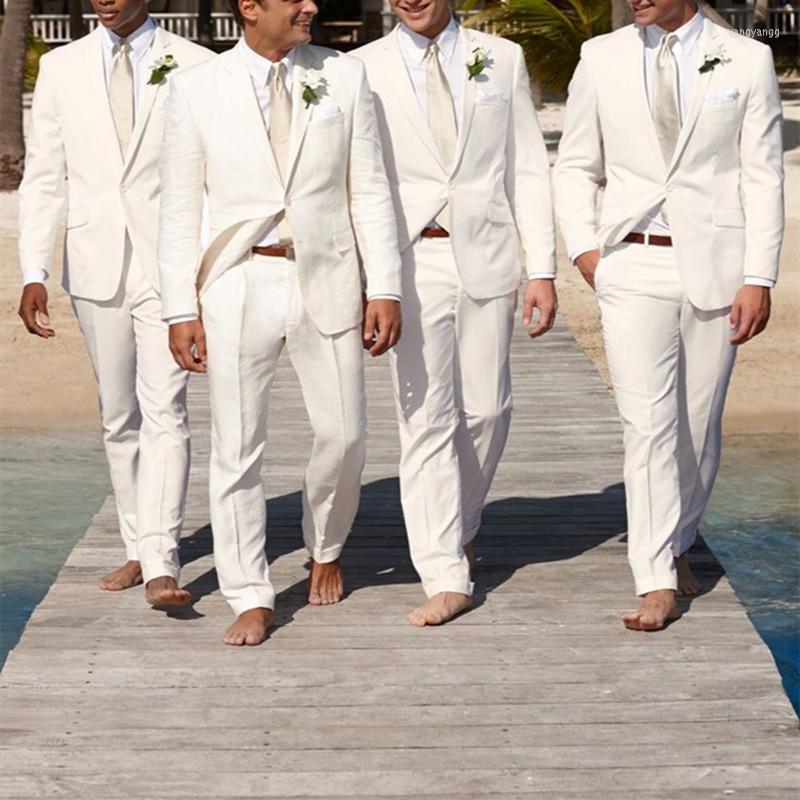 

Men' Suits White Wedding Groomsmen Tuxedos For Groom Prom Party Wear Two Piece Jacket Pants Slim Fit Men Set Male Clothes Fashion, Red