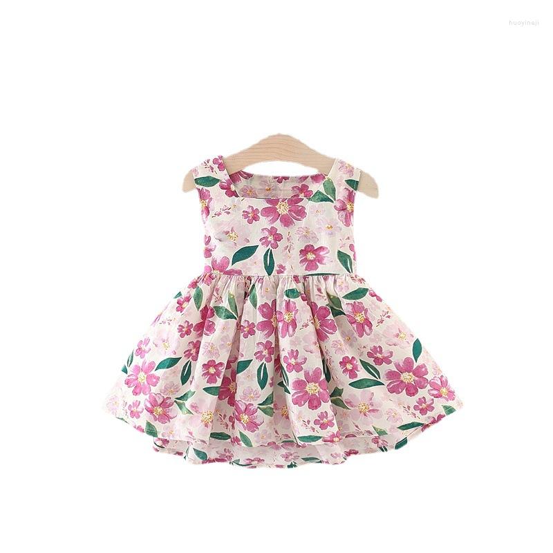 

Girl Dresses Summer Born Baby Clothes Floral Hollow Back Dress For Toddler Girls Clothing 1st Birthday Princess, Light purple