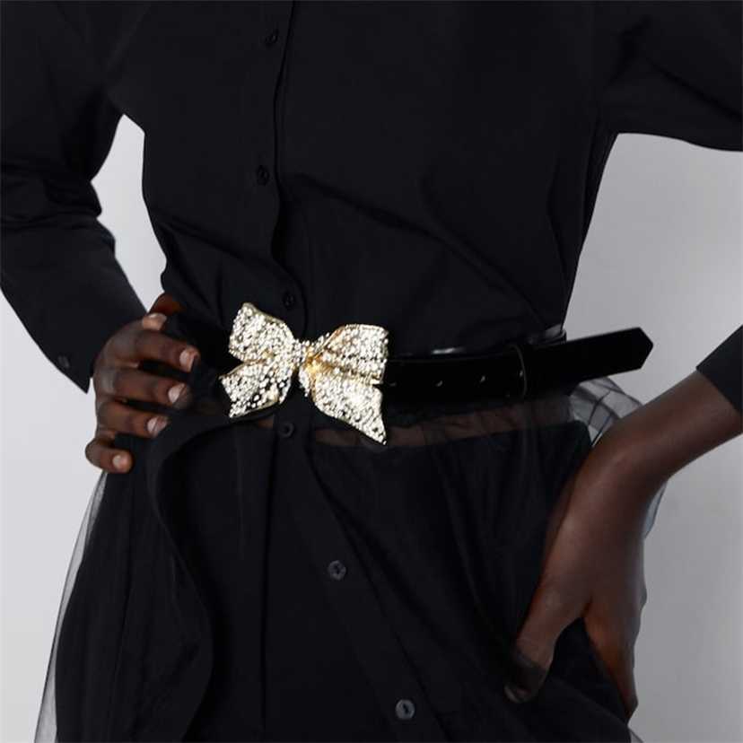 

Designer belts NMWN 2023 Dvacaman New ZA Charm Shiny Gold Rhinestone Belts for Women Fashion Black Buckle Decorative Belt Waist Body Jewelry factory outlet