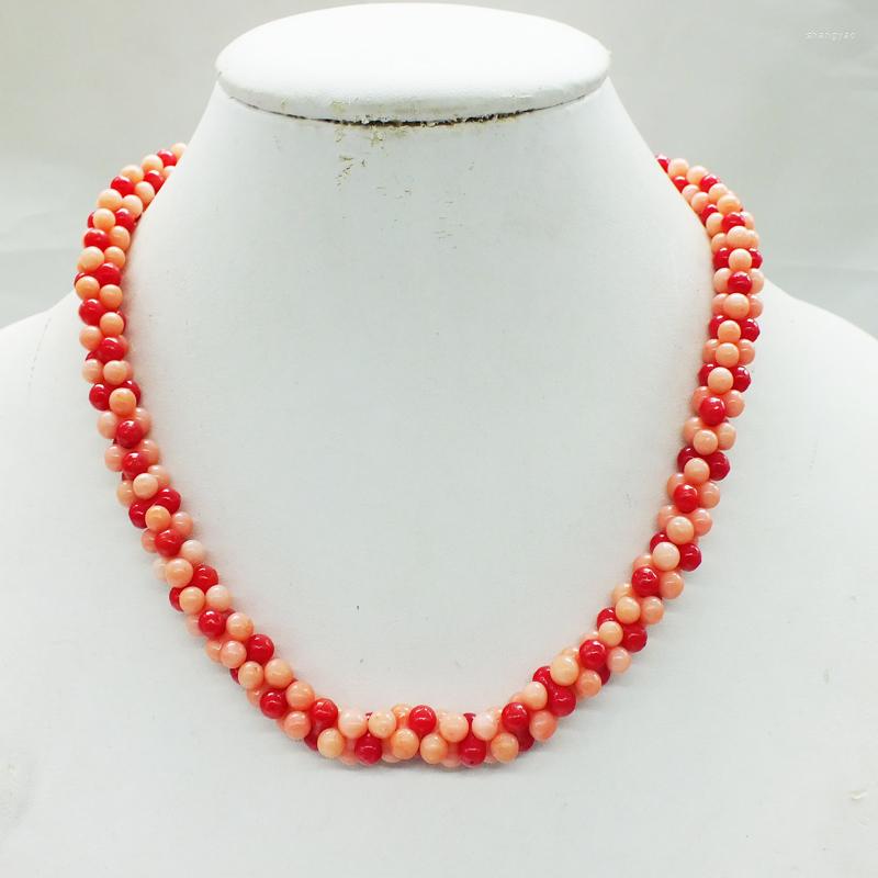 

Choker Nigerian Glamor Female Pink Red Coral Necklace 18"