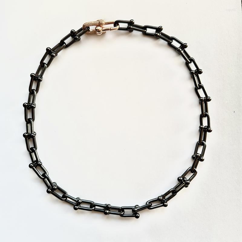 

Chains Women's Necklace Electroplated Black Gold Personality Fashion Luxury Classic Jewelry