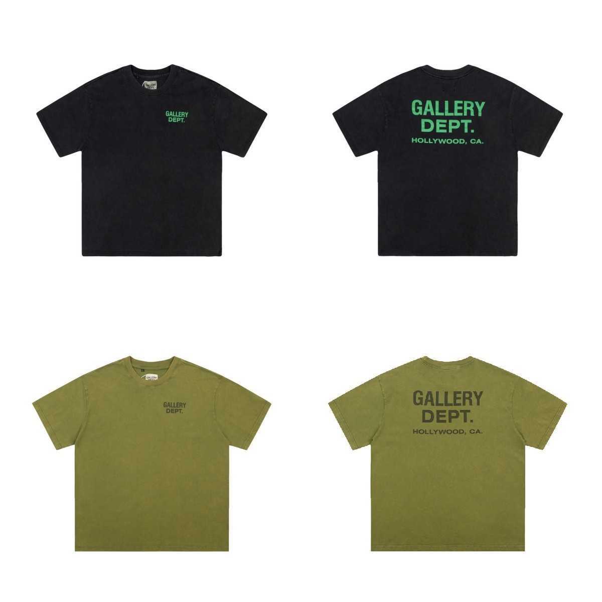 

Washed Mens Galleryes t Shirt Shirts 2023 Dept Used Hand painted Graffiti Print Vintage Loose Short sleeved T shirt for Men, D14 wash black