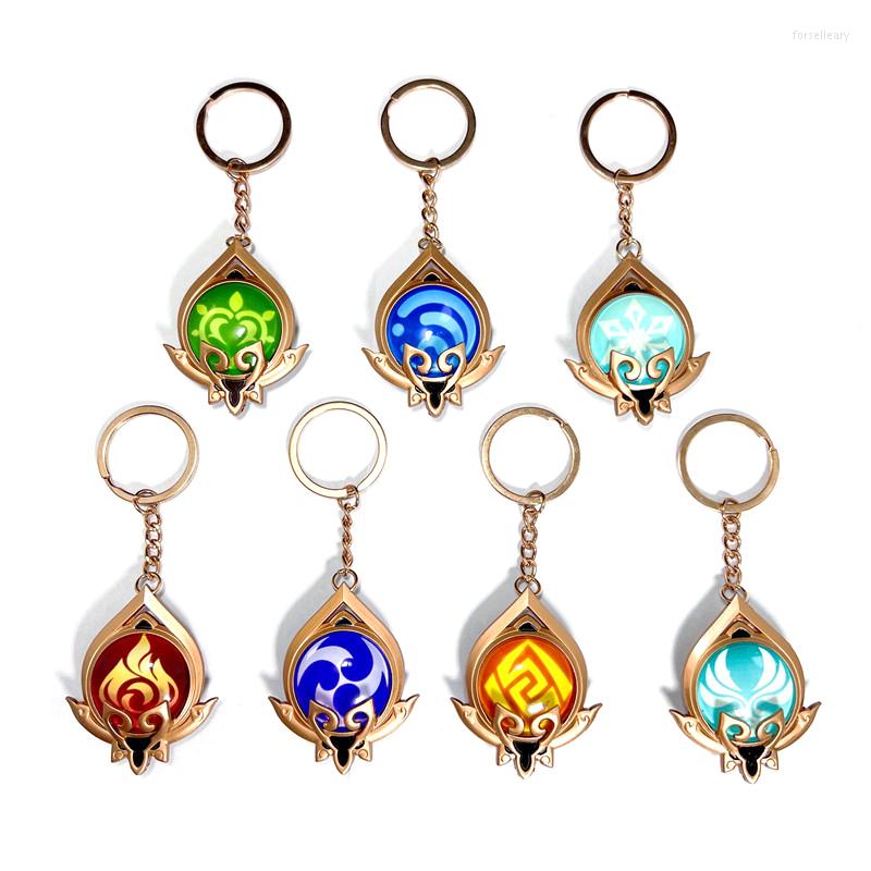 

Keychains Anime Keychain Genshin Impact Vision God's Eye For Men Car Key Chain Women Accessories Cute Bag Pendant Ring Gifts