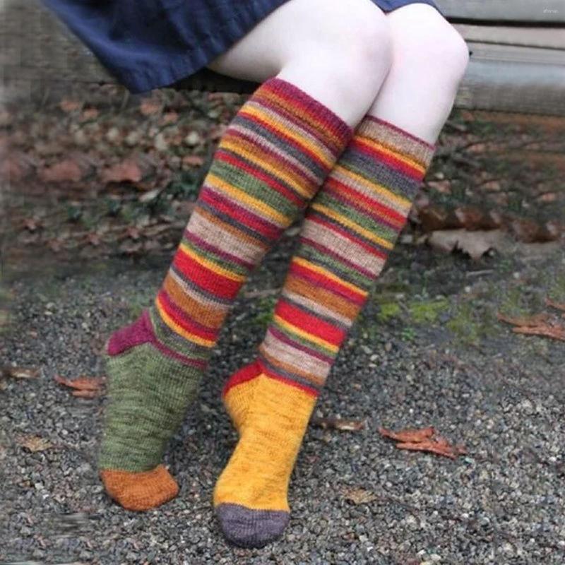 

Women Socks Cotton Casual Striped Multicolor Stockings