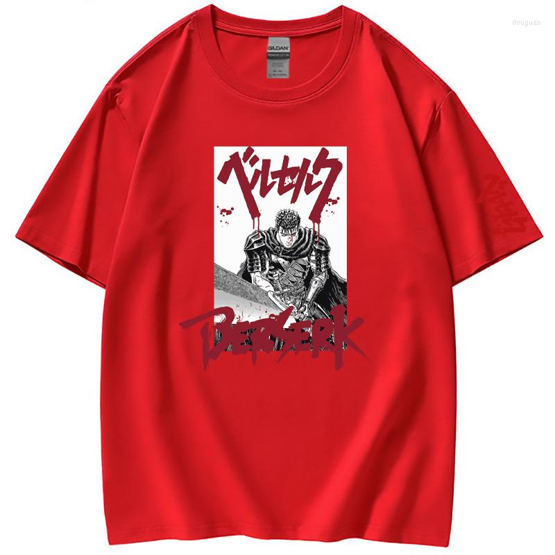 

Women's T Shirts Furious Gattsu Berserk Shirt Men's Pre-shrunk Cotton Byronic Hero Guts Tee Summer Short Sleeve Anime Manga Tops, Black
