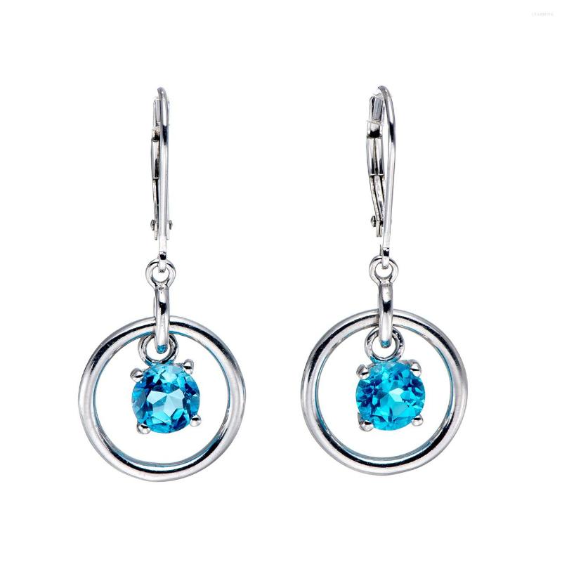 

Hoop Earrings GESIDE Sky Blue Topaz Rhodium Over Sterling Silver Earrings. Small Drop Gauges Rose Gold Jewelry Korean
