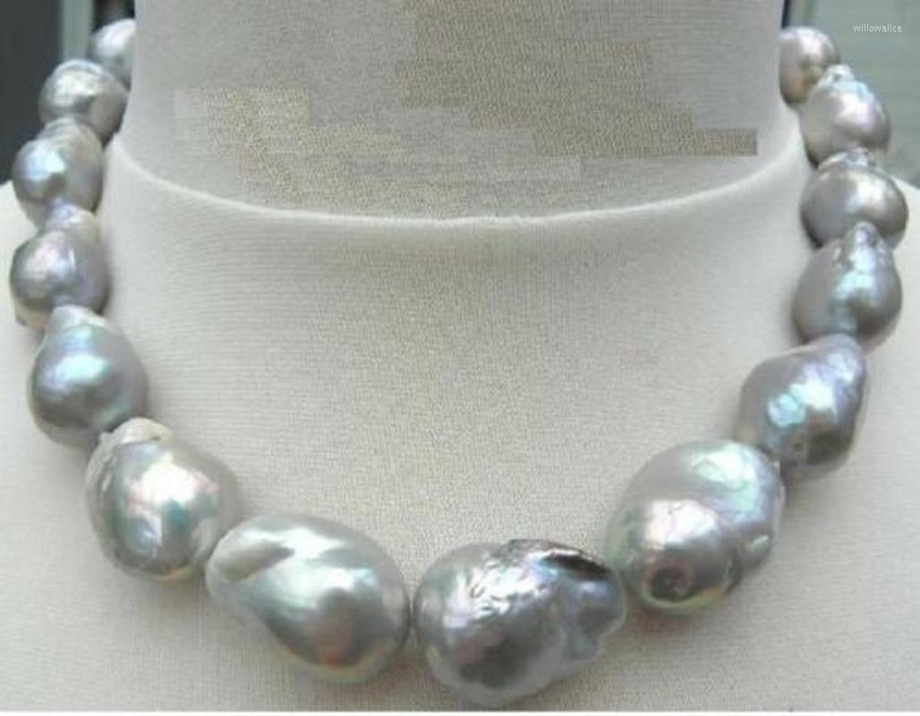 

Chains Huge Charming 18"20x25mm Natural Sea Genuine Baroque Pearl Necklace For Women Jewely