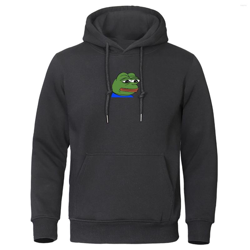 

Men' Hoodies 2023 Men Sad Frog Print Hoodie Sweatshirts Male Hip Hop Fleece Pullovers High Quality Tracksuit Funny Streetwear For Man