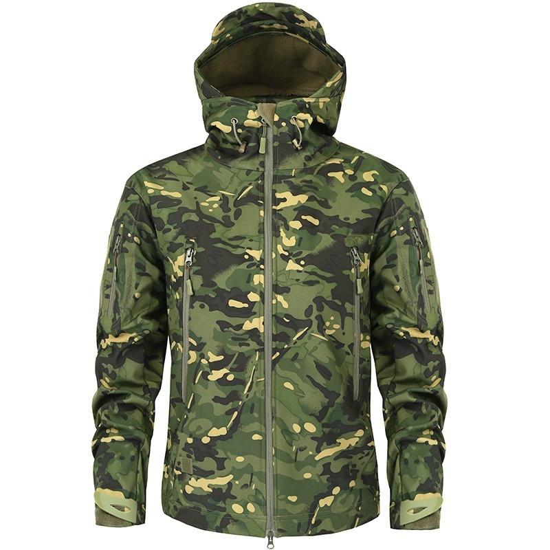 

Men' Trench Coats Tactical Softshell Jacket Man Camouflage Army Camo Windbreaker Waterproof Outdoor Hunting Clothes Military Winter Warm Co