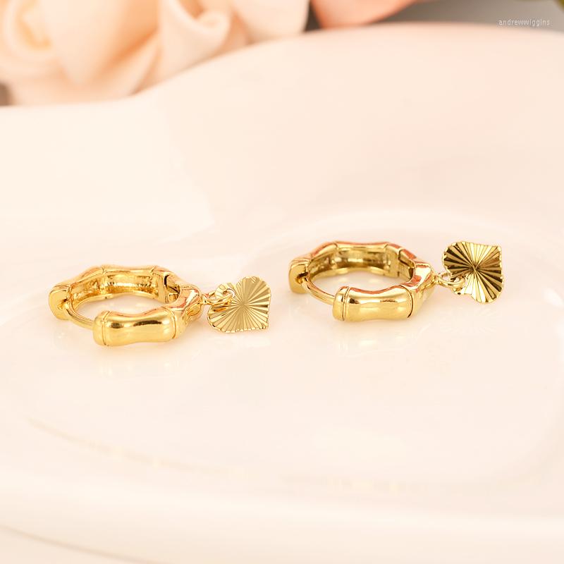 

Hoop Earrings 2023 Metal Bamboo Joint Heart Drop For Women Fashion Cute Gold Color Charm Earring Minimalist Arab African Jewelry