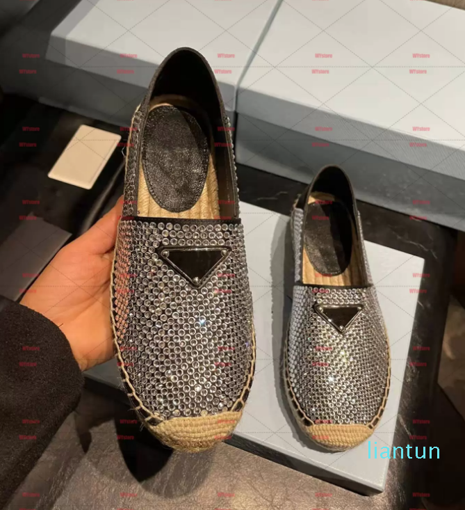 

fisherman sandals with crystals Satin crystals series Slippers Sandals Loafers Muller shoes Upper with heat-sealed crystalsSize 35-42, Black