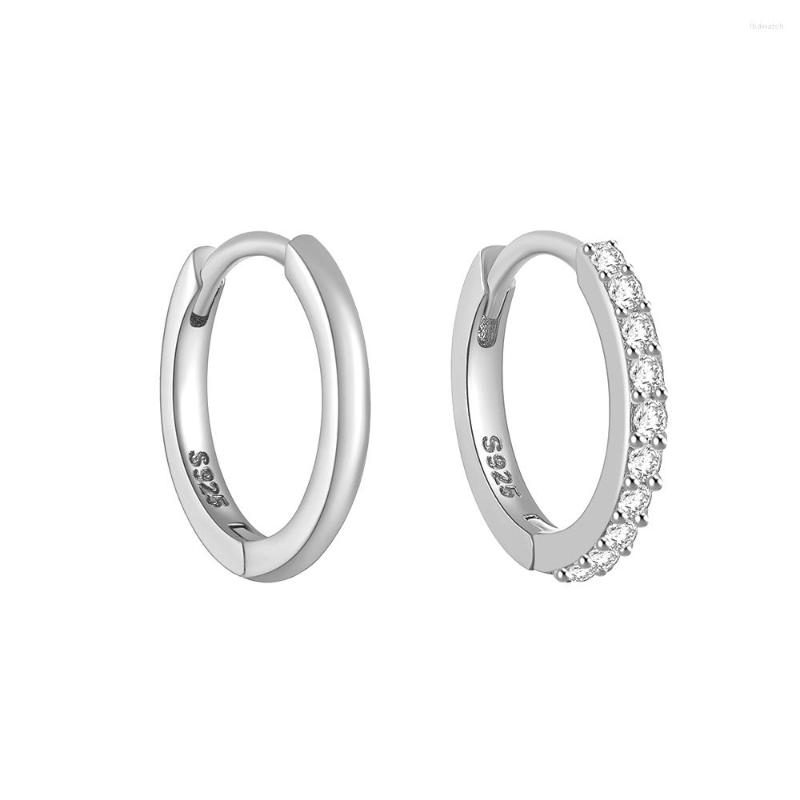 

Hoop Earrings CANNER 925 Sterling Silver Asymmetric CZ Classical Cartilage Piercing Small Huggie Earring For Women Fine Jewelry