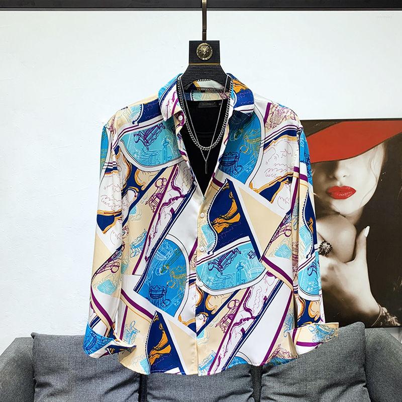 

Men's Casual Shirts Z1172 Fashion Men's 2023 Runway Luxury European Design Party Style Clothing, Picture shown
