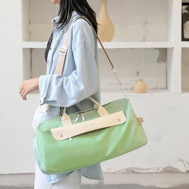 

Outdoor Bags Women Yoga Gym For Training Fitness Waterproof Sport Bag Shoulder Handbag With Independent Shoes Pocket Travel XA714Y, Green