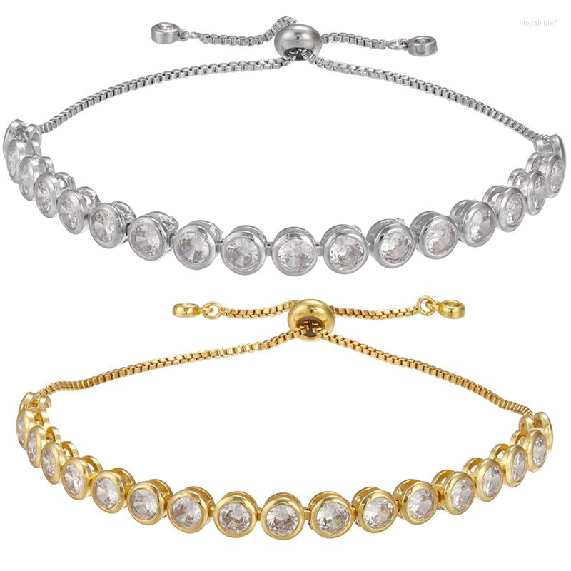 

Bangle ZHUKOU Gold Color Round Crystal Bracelet For Women Adjustable Fashion Jewelry Wholesale VL131