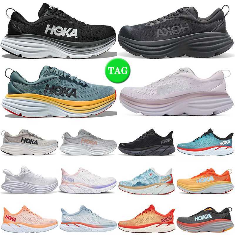 

hoka hokas bondi 8 running shoes men women Black White Summer Song Shark Grey Goblin Blue Harbor Mist Real Teal mens trainers outdoor sports, #1